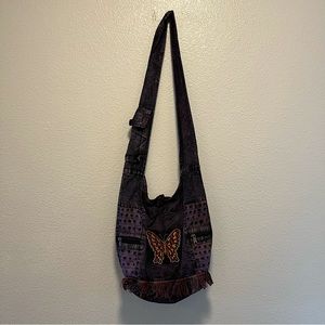 The Collection Royal Acid Wash Crossbody Bag Fringe Trim Tie Dye Purse Boho Gift